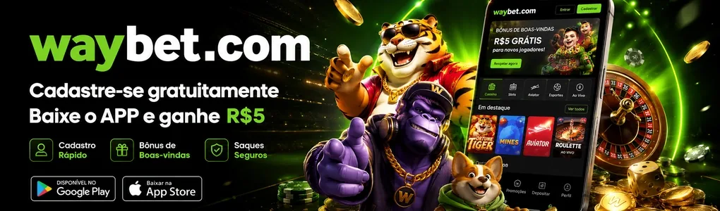 Banner da Waybet oferecendo bônus para quem se cadastra e baixa o aplicativo, com smartphones exibindo a interface do cassino online.